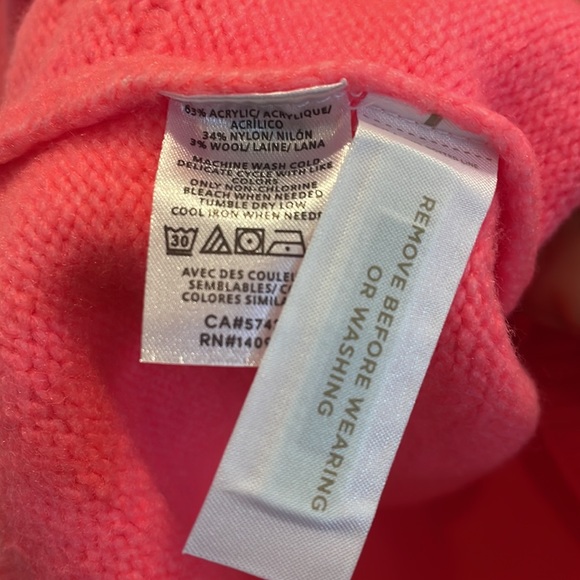 NWT Loft Petites Bright Pink Star Cardigan Women’s Size Medium Petite - Picture 6 of 8